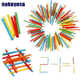 100pcs Colorful Bamboo Counting Sticks Mathematics Montessori Teaching Aids Counting Rod Kids Preschool Math Learning Toy