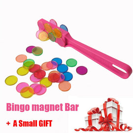 Magnetic stick tiles with metal loop 100pcs Baby toy Educational montessori learning toys Bingo Chip set with transparent round