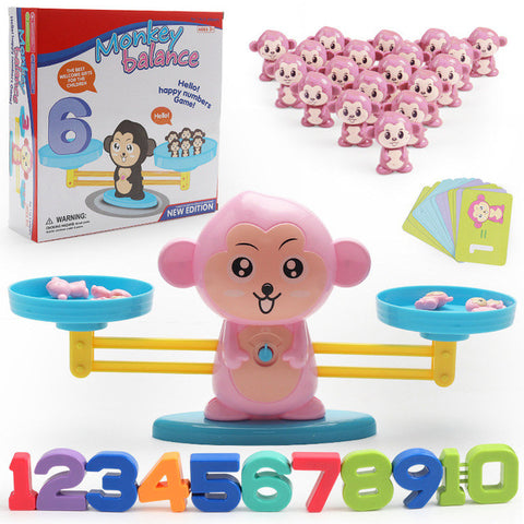 Monkey Digital Balance Scale Toy Early Learning Balance Children Enlightenment Digital Addition and Subtraction Math Scales Toys