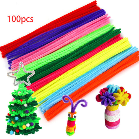 100pcs Multicolour Chenille Stems Pipe Cleaners Handmade Diy Art Craft Material Kids Creativity Handicraft Children Toys