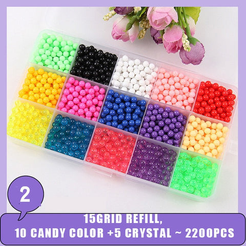 Children Beads Crafts for Kids 5200pcs DIY Beads Crystal Creative Material Kids Beads Water Spray Magic Puzzle Toys for Children