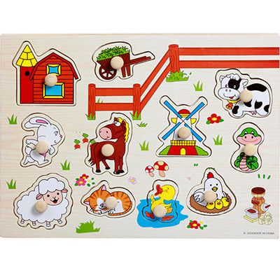 High quality 30CM animal digital letter hand grab board 3D puzzle Invigorating baby wooden toy