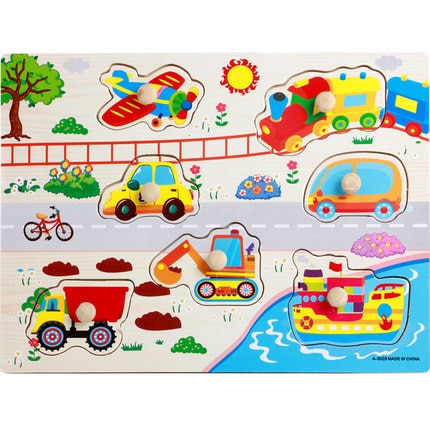 High quality 30CM animal digital letter hand grab board 3D puzzle Invigorating baby wooden toy