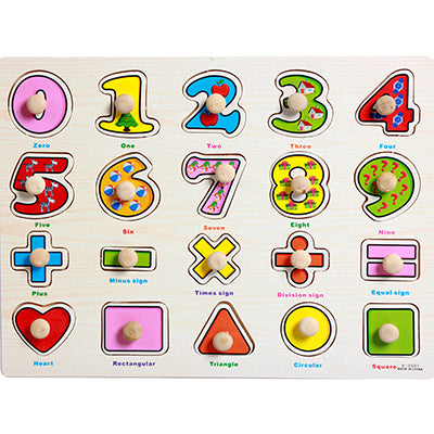 High quality 30CM animal digital letter hand grab board 3D puzzle Invigorating baby wooden toy