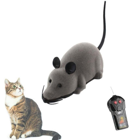 Novelty Mouse Toy Wireless Remote Control Electronic False Mice Interactive Toys Gift For Cats Kids Lovely Fluffy RC Mouse Toys