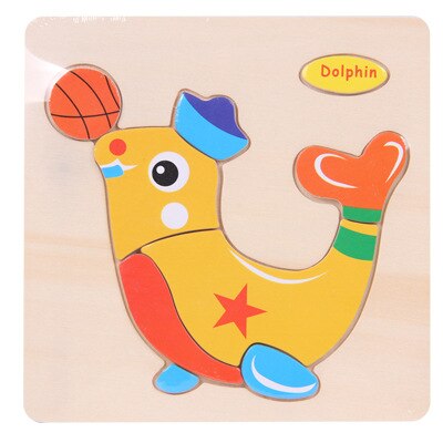Baby Toys Wooden 3d Puzzle Cute Cartoon Animal Intelligence Kids Educational Brain Teaser Children Tangram Shapes Jigsaw Gifts