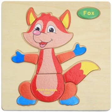 Baby Toys Wooden 3d Puzzle Cartoon Animal Intelligence Kids Educational Brain Teaser Children Tangram Shapes  Learning Jigsaw