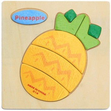 Baby Toys Wooden 3d Puzzle Cartoon Animal Intelligence Kids Educational Brain Teaser Children Tangram Shapes  Learning Jigsaw