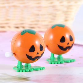 1Pcs Classic Cartoon Halloween Theme Pumpkin Head Smile Wind Up Toys Mini Creative Children Entertainment Toys Festival Supplies