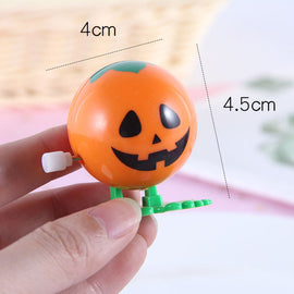 1Pcs Classic Cartoon Halloween Theme Pumpkin Head Smile Wind Up Toys Mini Creative Children Entertainment Toys Festival Supplies