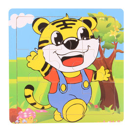 Baby Toys Wooden Puzzle Cute Cartoon Animal Intelligence Kids Educational Brain Teaser Children Tangram Shapes Jigsaw Gifts