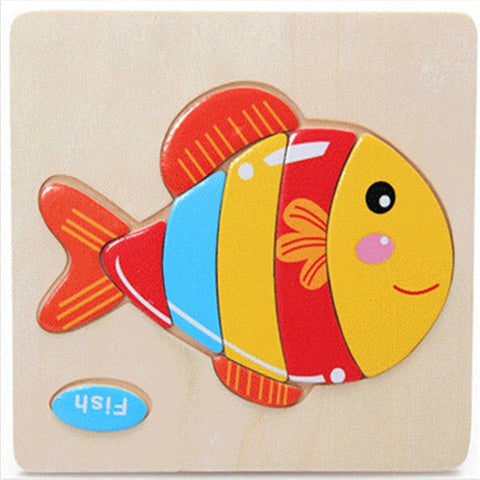 Wooden 3D Puzzle Jigsaw Wooden Toys For Children Cartoon Animal Puzzle Intelligence Kids Educational Toy Toys