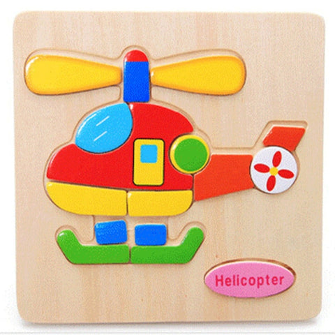 Wooden 3D Puzzle Jigsaw Wooden Toys For Children Cartoon Animal Puzzle Intelligence Kids Educational Toy Toys