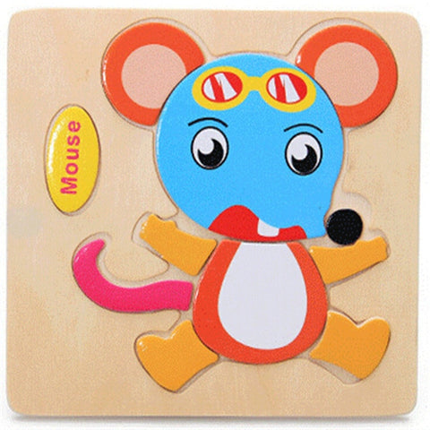 Wooden 3D Puzzle Jigsaw Wooden Toys For Children Cartoon Animal Puzzle Intelligence Kids Educational Toy Toys