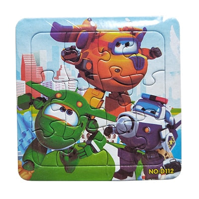 Puzzles Famous Cartoon Super Wings Educational Toy for Children for Baby 16 PCS Puzzle Game Free Shipping Kid Toys