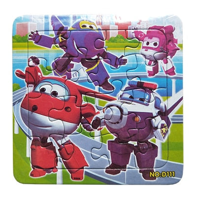 Puzzles Famous Cartoon Super Wings Educational Toy for Children for Baby 16 PCS Puzzle Game Free Shipping Kid Toys