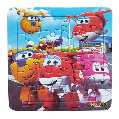 Puzzles Famous Cartoon Super Wings Educational Toy for Children for Baby 16 PCS Puzzle Game Free Shipping Kid Toys
