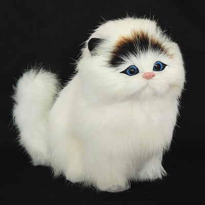 Real hair Electronic Pets Cats Dolls Simulation animal cat toy meowth children's cute pet plush toys model ornaments Xtmas gift