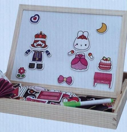 Wooden Magnetic Puzzle Figure/Animals/ House / Plant Drawing Board 19 styles Box Learning & Educational Toy Gift for children
