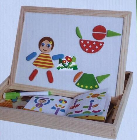 Wooden Magnetic Puzzle Figure/Animals/ House / Plant Drawing Board 19 styles Box Learning & Educational Toy Gift for children