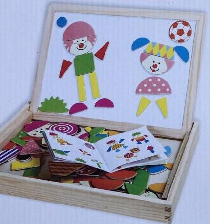 Wooden Magnetic Puzzle Figure/Animals/ House / Plant Drawing Board 19 styles Box Learning & Educational Toy Gift for children