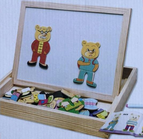 Wooden Magnetic Puzzle Figure/Animals/ House / Plant Drawing Board 19 styles Box Learning & Educational Toy Gift for children