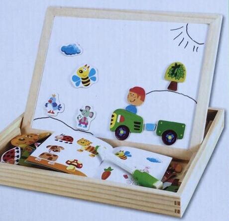 Wooden Magnetic Puzzle Figure/Animals/ House / Plant Drawing Board 19 styles Box Learning & Educational Toy Gift for children