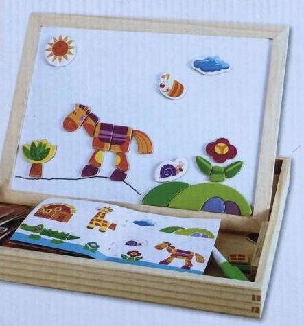 Wooden Magnetic Puzzle Figure/Animals/ House / Plant Drawing Board 19 styles Box Learning & Educational Toy Gift for children
