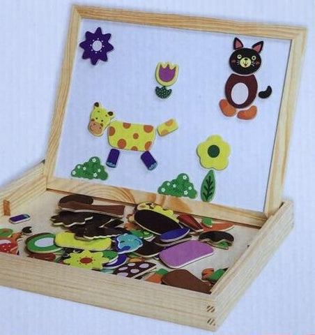 Wooden Magnetic Puzzle Figure/Animals/ House / Plant Drawing Board 19 styles Box Learning & Educational Toy Gift for children