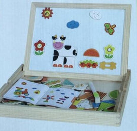 Wooden Magnetic Puzzle Figure/Animals/ House / Plant Drawing Board 19 styles Box Learning & Educational Toy Gift for children