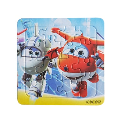 Puzzles Famous Cartoon Super Wings Educational Toy for Children for Baby 16 PCS Puzzle Game Free Shipping Kid Toys
