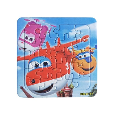 Puzzles Famous Cartoon Super Wings Educational Toy for Children for Baby 16 PCS Puzzle Game Free Shipping Kid Toys