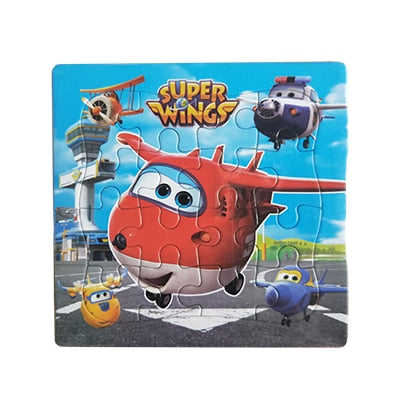 Puzzles Famous Cartoon Super Wings Educational Toy for Children for Baby 16 PCS Puzzle Game Free Shipping Kid Toys