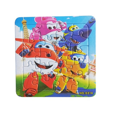 Puzzles Famous Cartoon Super Wings Educational Toy for Children for Baby 16 PCS Puzzle Game Free Shipping Kid Toys