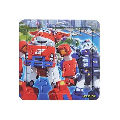 Puzzles Famous Cartoon Super Wings Educational Toy for Children for Baby 16 PCS Puzzle Game Free Shipping Kid Toys