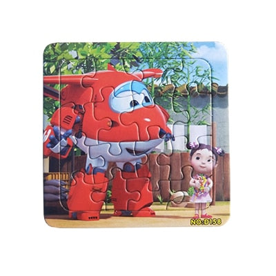 Puzzles Famous Cartoon Super Wings Educational Toy for Children for Baby 16 PCS Puzzle Game Free Shipping Kid Toys