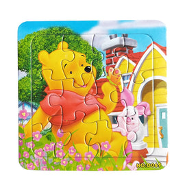 Puzzles Digital Paper Famous Cartoon Winnie Educational Toy for Children 9/12/16PCS Puzzle Game Free Shipping Kid Toys