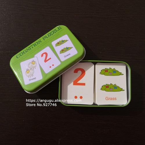 Graph Match Game Kid's Early Educational Montessori Toys Puzzle Card Cartoon Vehicle Learning Pocket Flash Card MG09