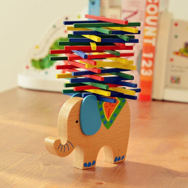Cute Cartoon Animal Educational Balancing Wooden Math Toys Elephant Camel Game Wood Balance Montessori Toys Baby Math Kids