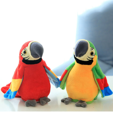 Electronic Talking Parrot  Plush Toys Cute Speaking and Recording Repeats Waving Wings Electric Bird Stuffed Plush Toy Kids Toy