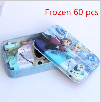 Hot Sale Disney Frozen Car Disney 60 Slice Small Piece Puzzle Toy Children Wooden Jigsaw Puzzles Kids Educational Toys For Baby